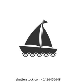 Boat, sail, sailing, ship, yacht icon. Vector illustration, flat design.