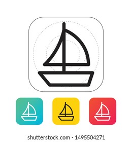 Boat, sail, sailing, ship, yacht icon. Vector illustration, flat design.