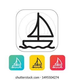 Boat, sail, sailing, ship, yacht icon. Vector illustration, flat design.