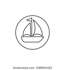 Boat, sail, sailing, ship, yacht icon, liner flat illustration on white background..eps