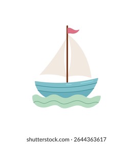 Barco com vela, navio, vela, logotipo do barco, ícone de barco no fundo branco