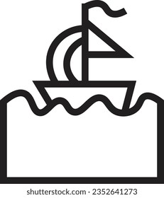 Boat Sail Travel Outline Icon