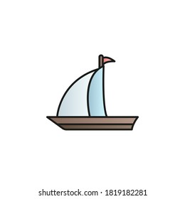Boat, sailboat color gradient vector icon