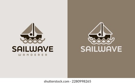 Boat Sailboat Logo Template. Universal creative premium symbol. Vector illustration. Creative Minimal design template. Symbol for Corporate Business Identity
