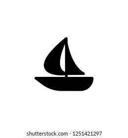 boat sailing activity icon vector illustration in solid/glyph style