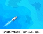 boat sailing in blue sea top aerieal view