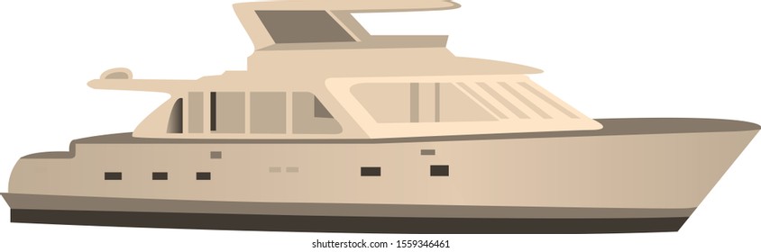 Boat sailing in a sea vector illustration on a white background