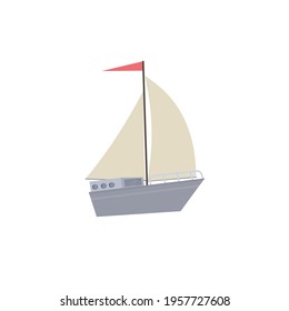 Boat. Sailing boat, vector illustration