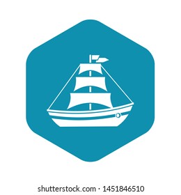 Boat with sails icon. Simple illustration of boat with sails vector icon for web
