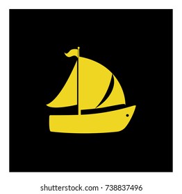 boat with sails icon vector