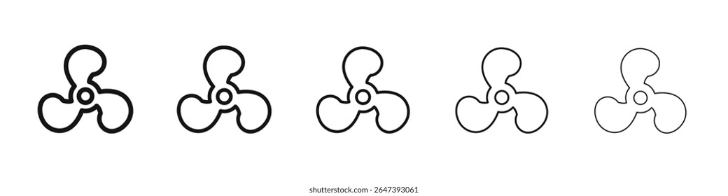 Ícone de parafuso de barco logotipo de conjunto de ilustração plana