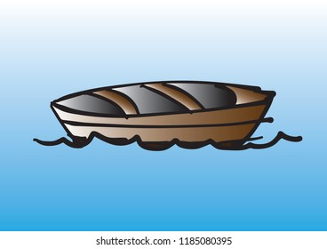A BOAT IN THE SEA 
