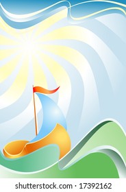Boat in sea background