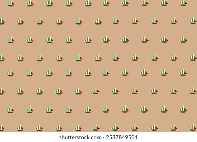 Boat sea background design pattern design.