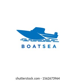 Boat sea icon logo design vector 