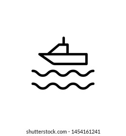 boat at sea icon. Simple thin line, outline illustration of water icons for UI and UX, website or mobile application
