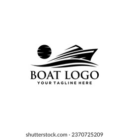 Boat and Sea Logo Sign Design