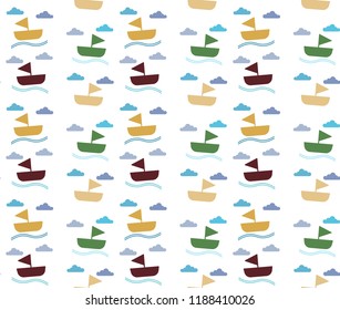 boat and sea pattern background