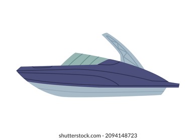 Boat as Sea SWAT or Rescue Vehicle and Police Tactical Unit Vector Illustration