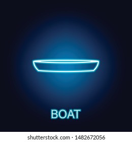 boat sea transport outline icon in neon style. Signs and symbols can be used for web, logo, mobile app, UI, UX