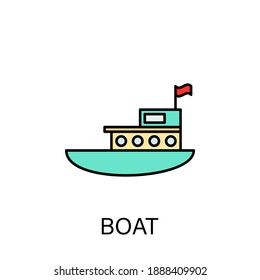 boat sea transport outline icon. Signs and symbols can be used for web, logo, mobile app, UI, UX