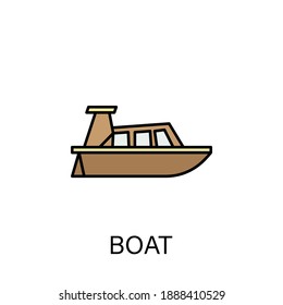 boat sea transport outline icon. Signs and symbols can be used for web, logo, mobile app, UI, UX