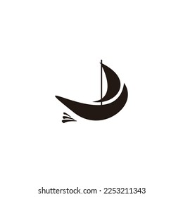 Boat, sea travel geometric simple symbol logo vector