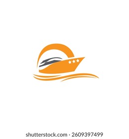 Boat Sea Travel Logo Stock Vector