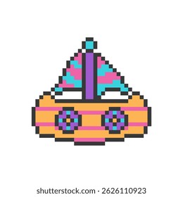 boat sea vehicle pixel art