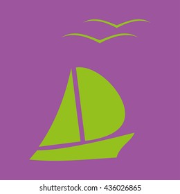 boat and seagull Icon