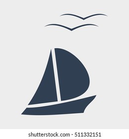 boat and seagull Icon