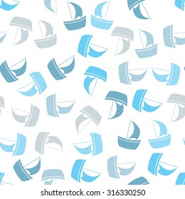 Boat seamless background. Boats seamless pattern background vector illustration