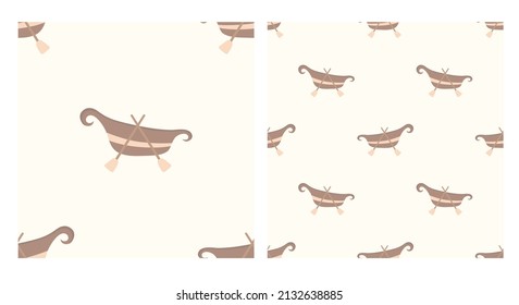 Boat seamless pattern. Hand drawn illustration. Vector for fabric, clothes, background, wallpaper, print, packaging, card, decoration or other uses.
