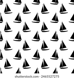 Nahtloses Muster für Boote. In: Nautical Tropical Isolated Background Bildschirmhintergrund. Design für Mode, Stoff und alle Drucke. 