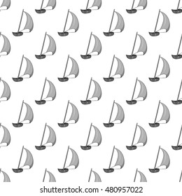 Boat seamless pattern on white background. Swimming design vector illustration