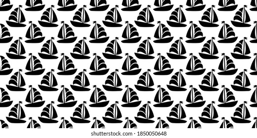 boat seamless pattern vector yacht pirate Anchor helm maritime Nautical sea ocean tile background repeat wallpaper scarf isolated doodle design