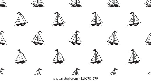 boat seamless pattern yacht sailboat anchor helm maritime Nautical tropical isolated background wallpaper