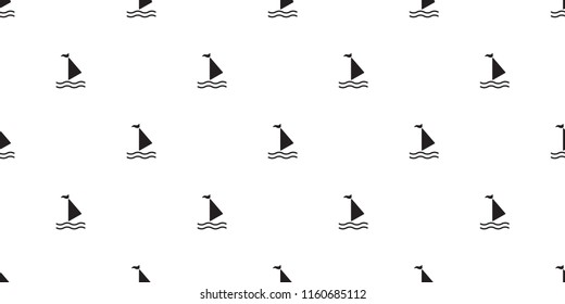 boat seamless pattern yacht sailboat anchor helm maritime Nautical tropical scarf isolated background wallpaper