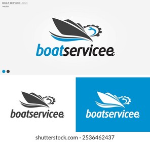 Boat service logo, vector design