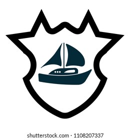 Boat Shield Icon Logo Concept Sailor Stock Vector (Royalty Free ...