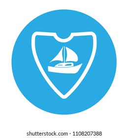 boat and shield icon. logo concept. sailor logo