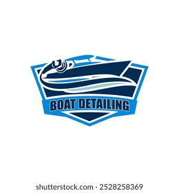 Boat Ship Auto Detailing Wash Logo Template Vector