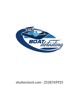 Boat Ship Auto Detailing Wash Logo Template Vector