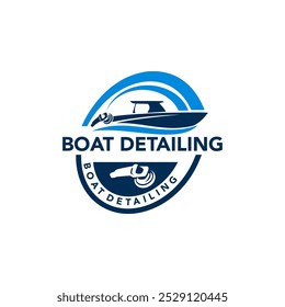 Boat Ship Auto Detailing Wash Logo Template Vector