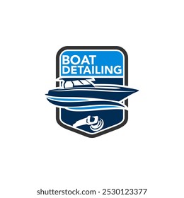 Boat Ship Auto Detailing Wash Logo Template Vector