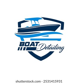 Boat Ship Auto Detailing Wash Logo Template Vector