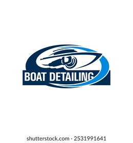 Boat Ship Auto Detailing Wash Logo Template Vector