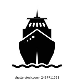 Boat and ship black silhouette icon collection. Marine boat symbol. Vector Illustration.