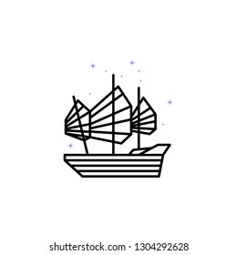 Boat, Ship, China culture icon. Element of China culture icon. Thin line icon for website design and development, app development. 