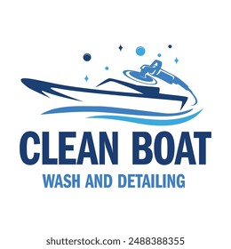 Boat and ship cleaning logo design template.